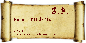 Beregh Mihály névjegykártya
